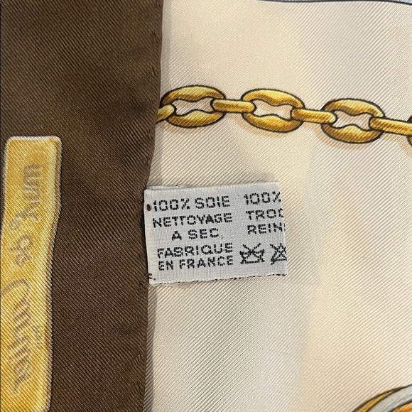 Cartier Brown and Cream Silk Scarf - Picture 6 of 8
